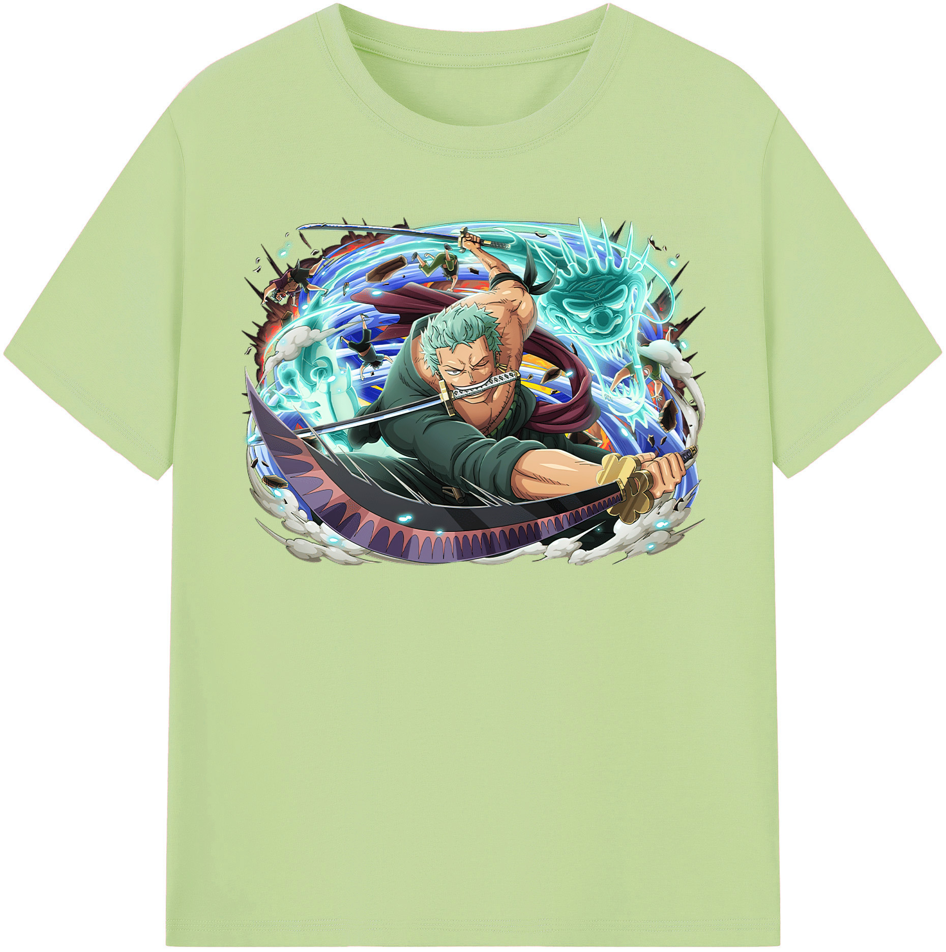 ワンピース ロロノア・ゾロ ONE PIECE Roronoa Zoro 綿100％半袖Tシャツ（フロントプリント）